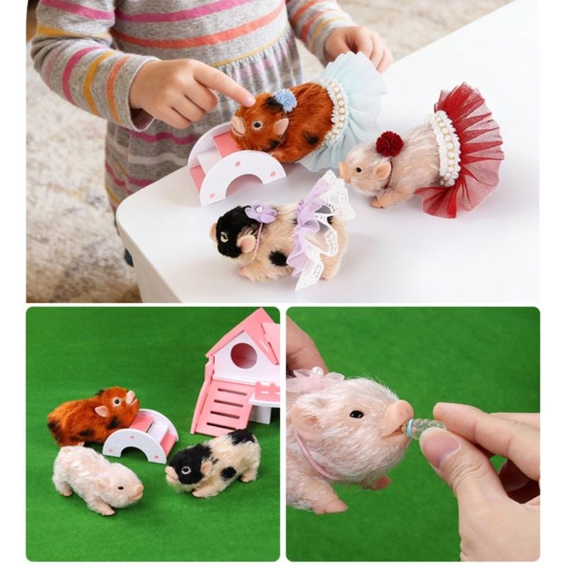 Реалистичные меховые свинки Игрушка Животное Фигурка Сжимаемая Кукла Реборн Сенсорная игрушка для детей Игра для родителей Подарок на день рождения