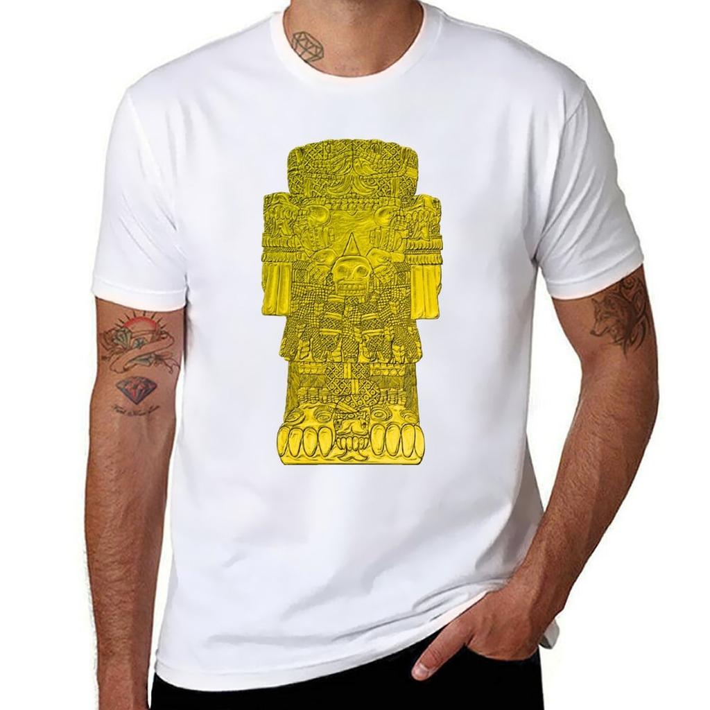 Coatlicue Aztec Mother of the Gods Gold Leaf TShirt t shirt Unisex cotton anime t shirts for Unisex TShirt