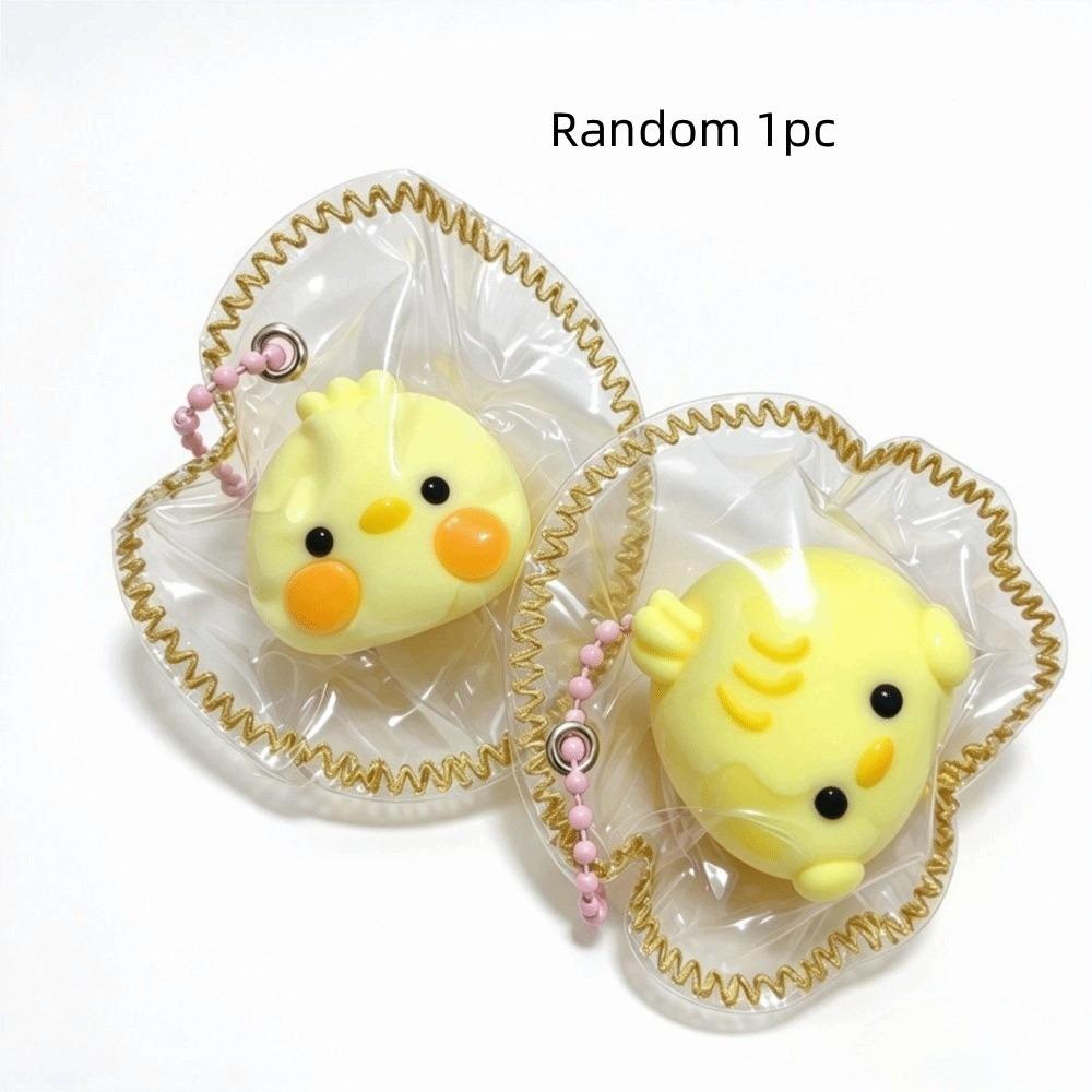 Food-Grade Silicone Animal Squishy Keychain Mini Cute Animals Fidget Toy Keyring Adults