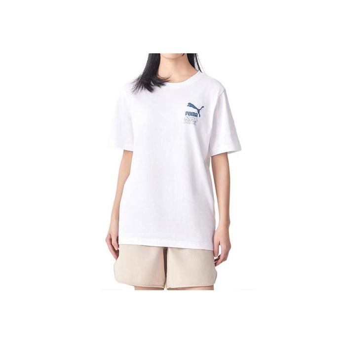 Puma First Mile American Retro Breathable Logo Embroidered Casual Short Sleeve T Shirt Men Tops White 627115-02