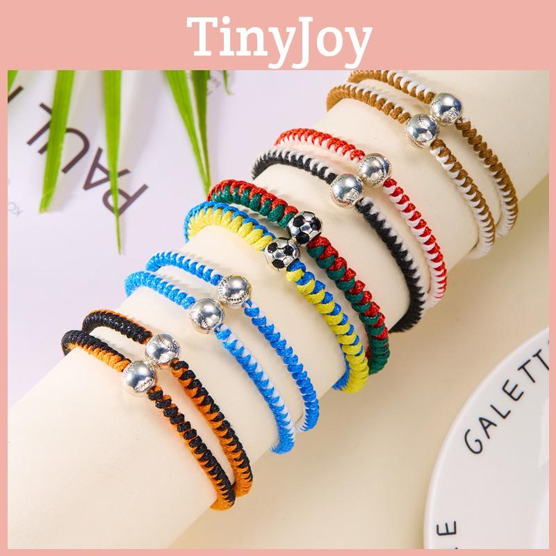Color Blocking Handmade Adjustable Woven Cord Bracelets With Resin Beads For Womens Gift