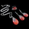 Vintage Women Jewelry Set Necklace Earring Ring Set Leaf Water Drop Necklace Earring Set Necklace Earring Ring Jewelry Sets Women Jewelry Sets