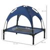 Pet Bed, Outdoor Dog Bed, Weather-Resistant, with Canopy, 61 cm x 46 cm x 62 cm, Blue + Black