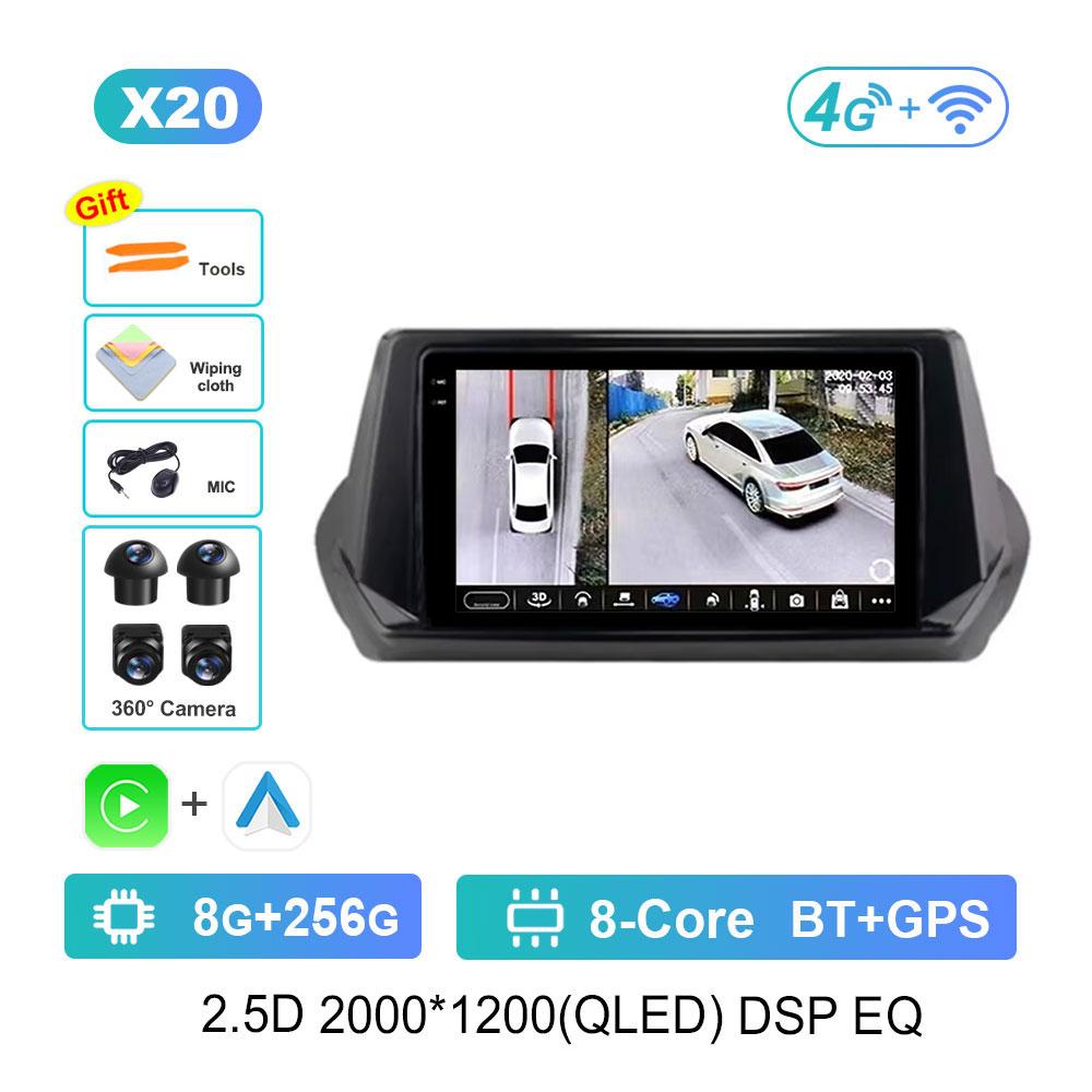 DSP Stereo Car Radio Multimedia player for Peugeot 2008 208 2019 - 2022 Navi GPS QLED Touch Screen WiFi Android 14 Bluetooth