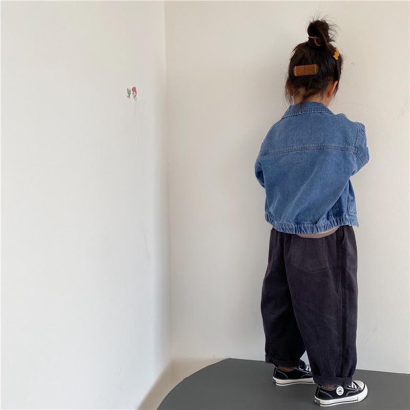 Детская демисезонная джинсовая куртка в корейском стиле - Модная рабочая куртка на молнии для мальчиков и девочек