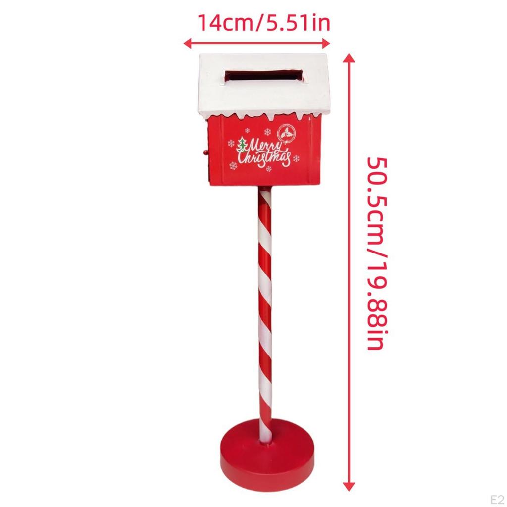 Christmas Mailbox Statue Ornament Letter Box Figurine Letterbox Xmas Decor for