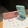Чехол-подставка с вращением на 360° из жидкого силикона для iPhone 16 E 15 14 Plus 13 12 Mini 11 Pro Max с кольцом, подставкой-ножкой, держателем