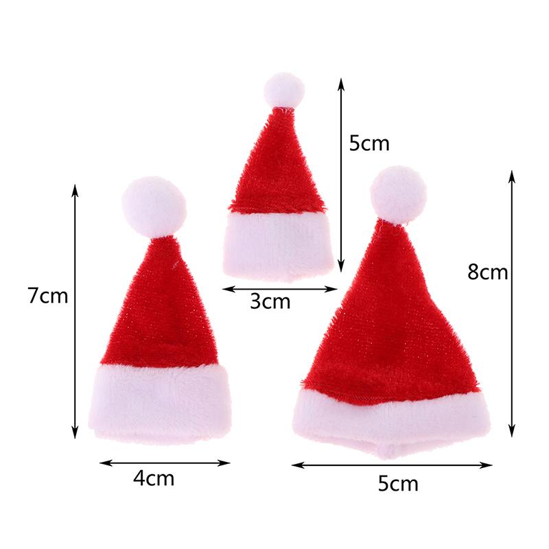 2Pcs Dollhouse Miniature Christmas Santa Claus Hat Doll Accessories Red Hat Xmas Home Decor Xmas Hat for Children Xmas Gift