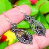 Amethyst Gemstone Handmade 925 Sterling Silver Jewelry Earring 2.01" n8A20
