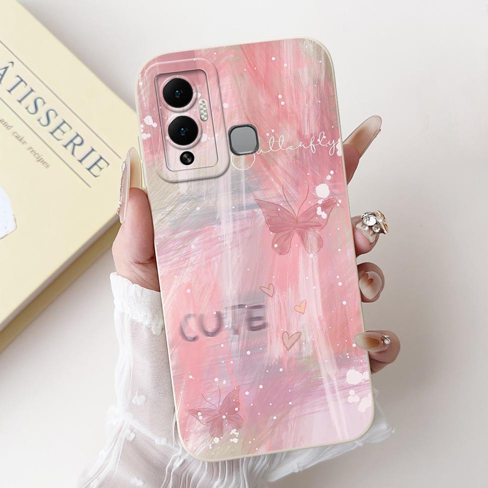 For Infinix Hot 12 Play Case Silicone Cute Fashion Butterfly Love Painted For Cover Inifnix Hot 12 Play Phone Case X6816 X6816C