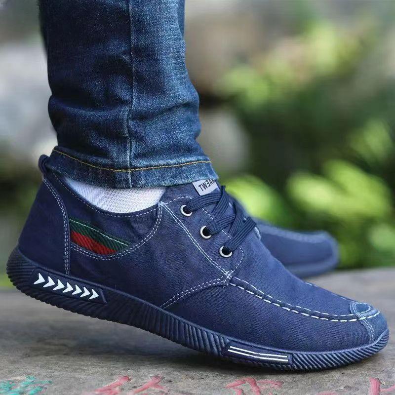 Старая пекинская тканевая обувь. Весенне-летняя дышащая парусиновая обувь с защитой от запаха. Износостойкая повседневная обувь на мягкой подошве. Мужская обувь для папы.