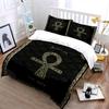 Ancient Egyptian Ankh Design Bedding Duvet Cover Set  (1*Duvet Cover 2*Pillowcases, without duvet insert)
