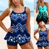 Summer Fashion Design Women's Bikini Two Piece Set with Graphic Printing Swimwear Lace Up Tank Top Sports Beach Wear S-6XL