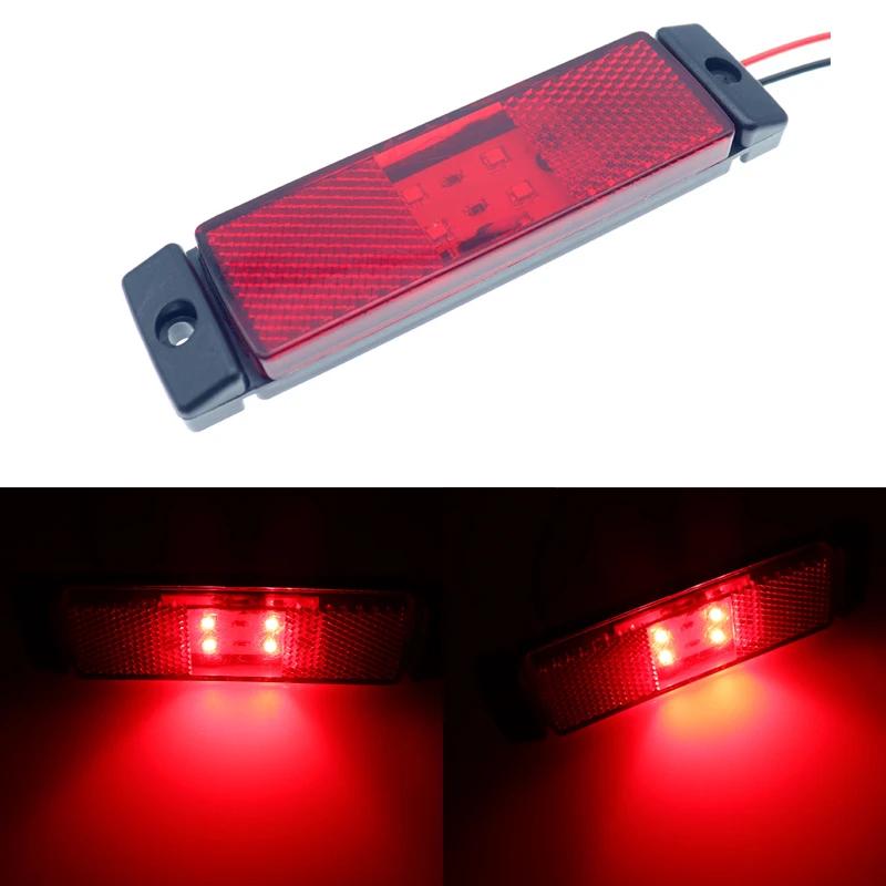 2x 12V 24V 4 LED Side Marker Lights Car External Warning Indicator Turn Signal Tail Light Position Lamps Trailer Truck Lorry Van