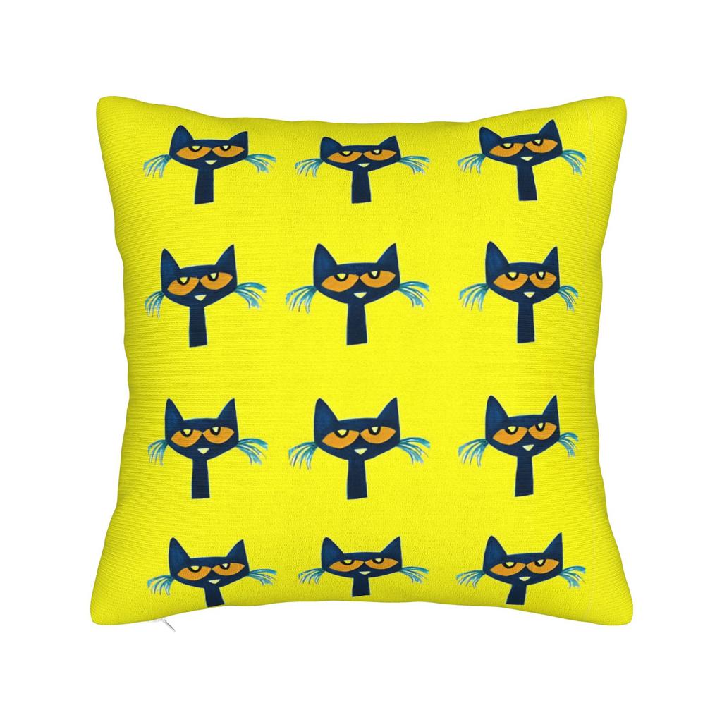 Cartoon Petes the Cat Square Pillowcases Polyester Bed Car Groovy Cushion Cover Cool Home Decoration Pillowcase