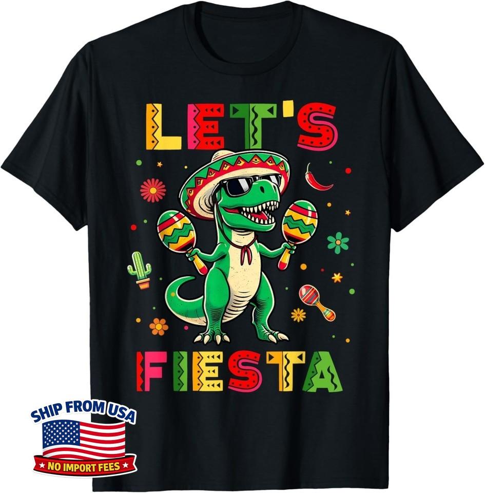 Let's Fiesta Dinosaur Cinco De Mayo Boys Kids Mexican Party Unisex T-Shirt