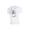 Casual Breathable Printed Round Neck Short Sleeve T-Shirt Men Tops White HE4905