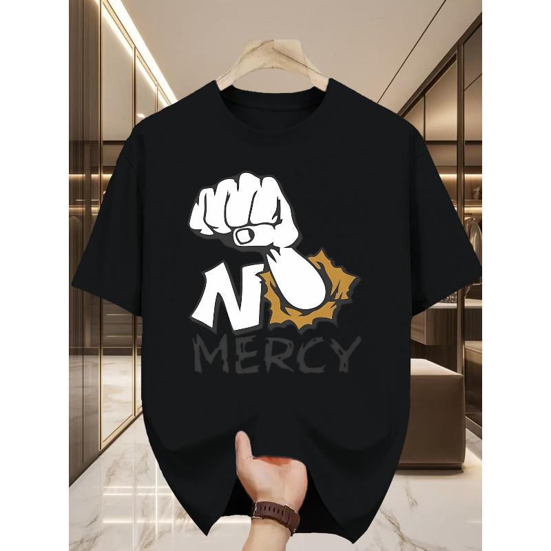Мужская футболка с круглым вырезом серии No Mercy отличается уличным стилем, модным дизайном и сильным чувством индивидуальности.