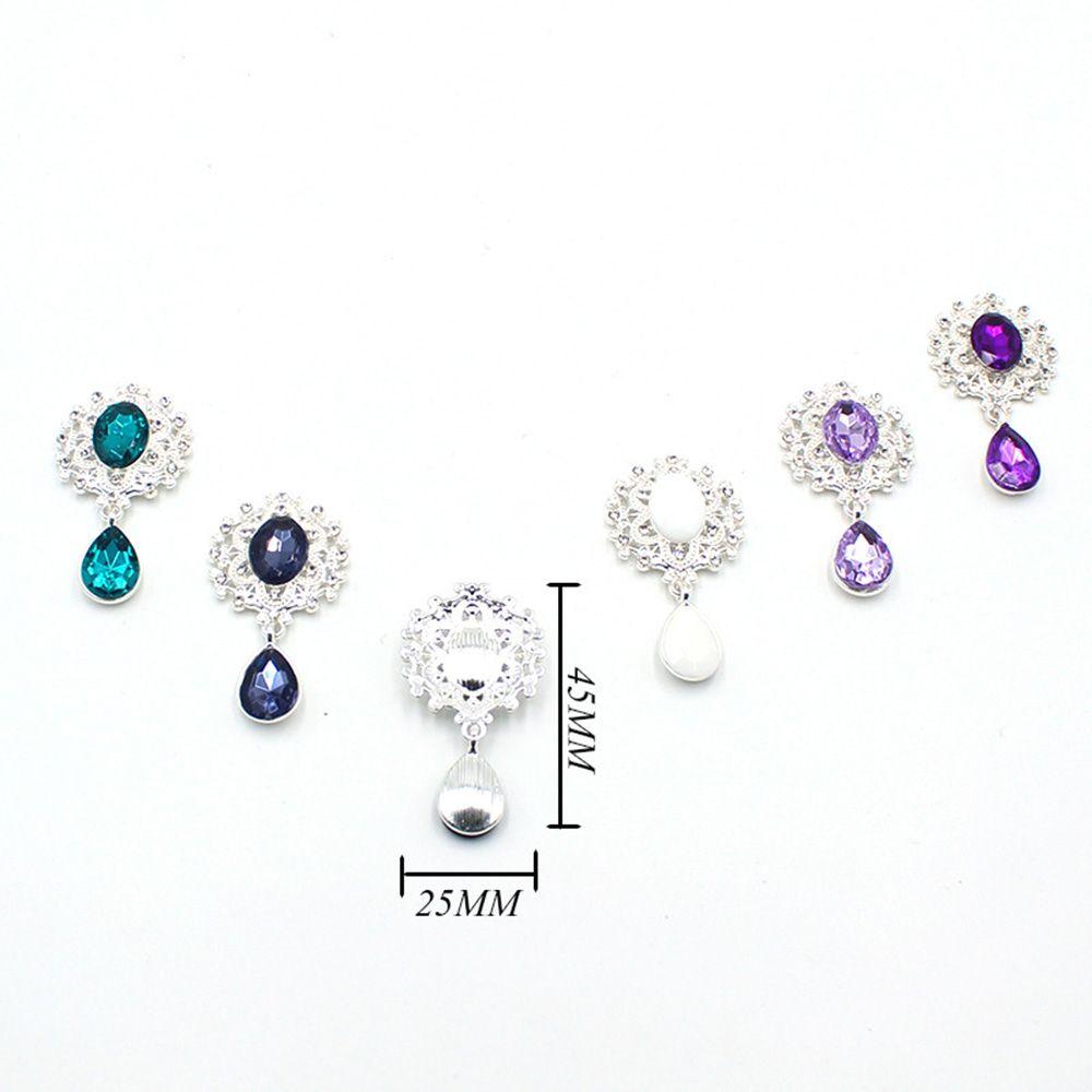 Faceplate Garment Decorative Water Droplets Sewing Button Alloy Rhinestone Pendant Scrapbooking
