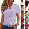 Womens Tops Dressy Casual V Neck Solid Color Short Sleeve Blouse Casual Tops Summer Shirt