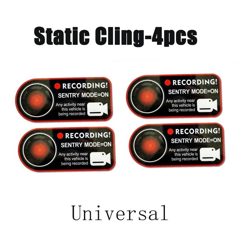 Универсальная наклейка-предупреждение для автомобиля Режим стража Регистратор Электростатическая наклейка Предупреждение Защита от кражи Наклейки Автоаксессуары