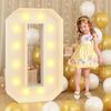 70cm Giant Birthday Figure Light Up Balloons Birthday Balloon Frame  Anniversary Decor