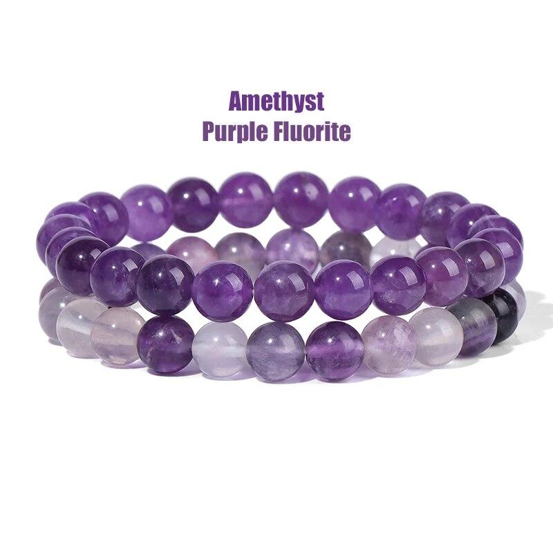2 шт./компл. браслеты для женщин, набор браслетов из натурального камня, агаты, 8 мм, бисер, бирюзовый кристалл, браслет, мужские ювелирные изделия, исцеление
