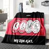Ajax Amsterdam Crest Flannel Blanket, Soft Polyester, Modern Design, All-Season for Camping, Travel, Gifts for holidays or birthdays