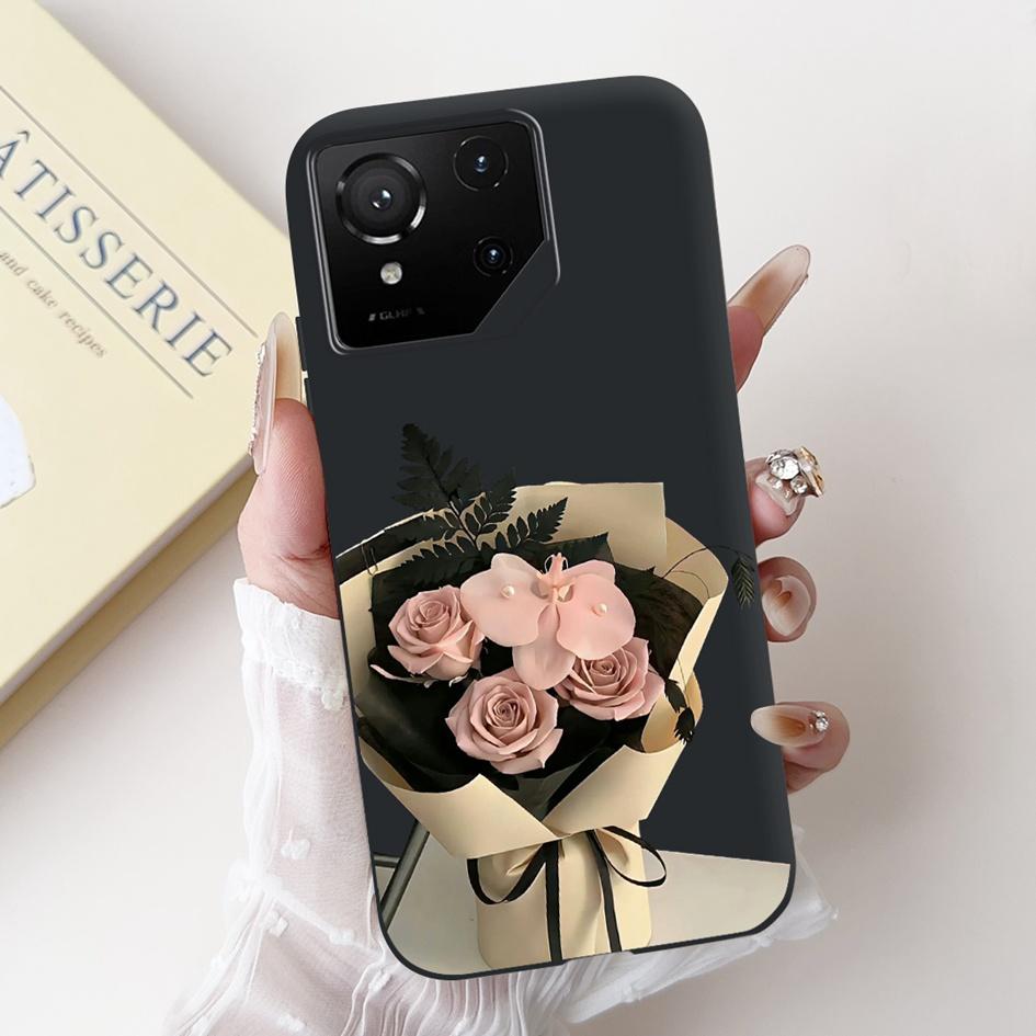 Чехол для Asus Rog Phone 9 Pro 5G Популярный Цветочный Мультяшный Мягкий Черный Силиконовый Ударопрочный Чехол Для Asus Rog Phone 9 FE Phone9 Capa