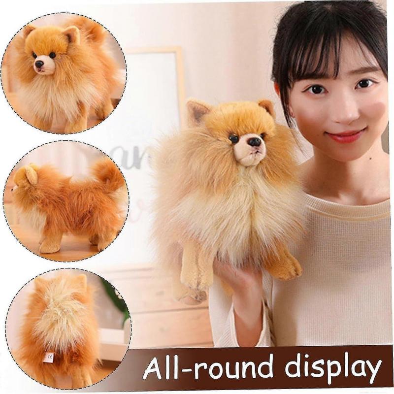 Pomeranian Plush Pomeranian Stuffed Animal Cute Simulation Pomeranian Stuffed Animal Lifelike Dog Plush 10x9inch Cotton Filled Plush Dog Toy Gift For
