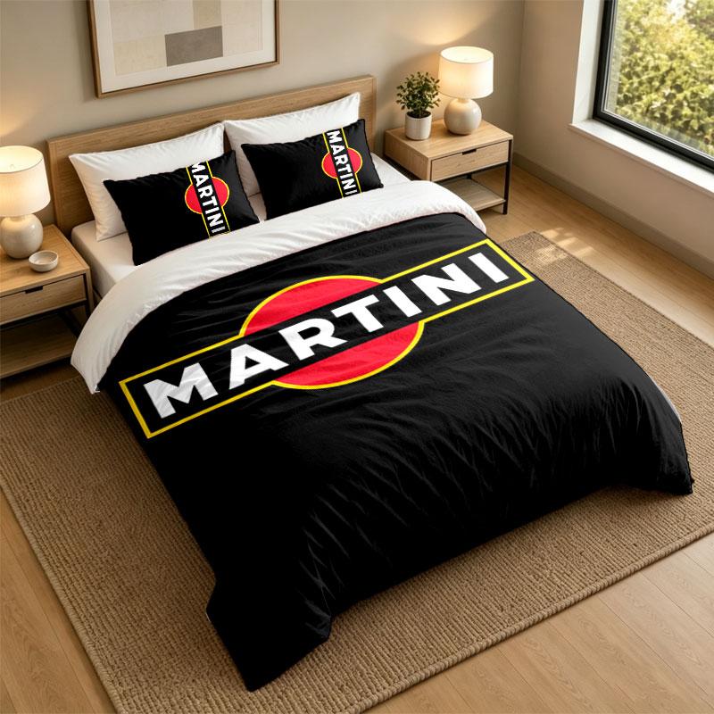 3Pcs Bedding SetMartini Racing Soft Bed Sheet and Two Pillowcases Home Bedroom Decor