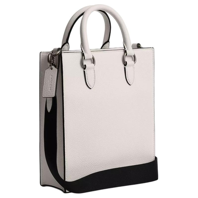 COACH Dylan 21 Letter Print Picture Pebbled Leather Tote Bag Tote Bag Shopping Bag Shoulder Handbag Small Men's Chalk White and Black
