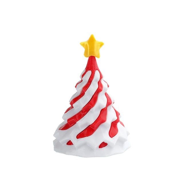 3D Printed Spiral Cone Christmas Ornament - Small Funny Passthrough Fidget Toy, Festive Xmas Gift for Family