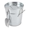 Ice Bucket Round with Ice Shovel Galvanized Sheet Plastic Beer Chiller Bin for Bar Home