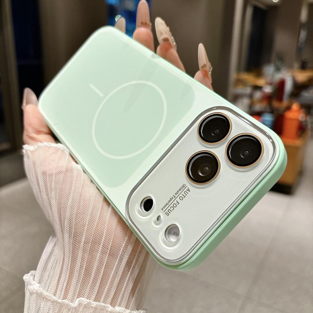 Чехол из жидкого силикона для iPhone 17 Pro Max с тонким магнитным кольцом, большим окном, защитная крышка для Apple 16 и 15