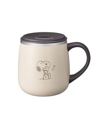 Кружка из нержавеющей стали BRUNO PEANUTS Snoopy с вакуумной изоляцией для горячих и холодных напитков, идеально подходит для персонажа, Рождества, с крышкой, короткая, 320 мл, и напитков, двухслойная