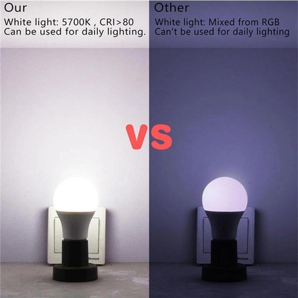 E27 RGBW Светодиодная лампа 4 Вт 10 Вт 15 Вт Лампада Сменная красочная 24-клавишная светодиодная лампа RGB с ИК-пультом дистанционного управления 85-265 В