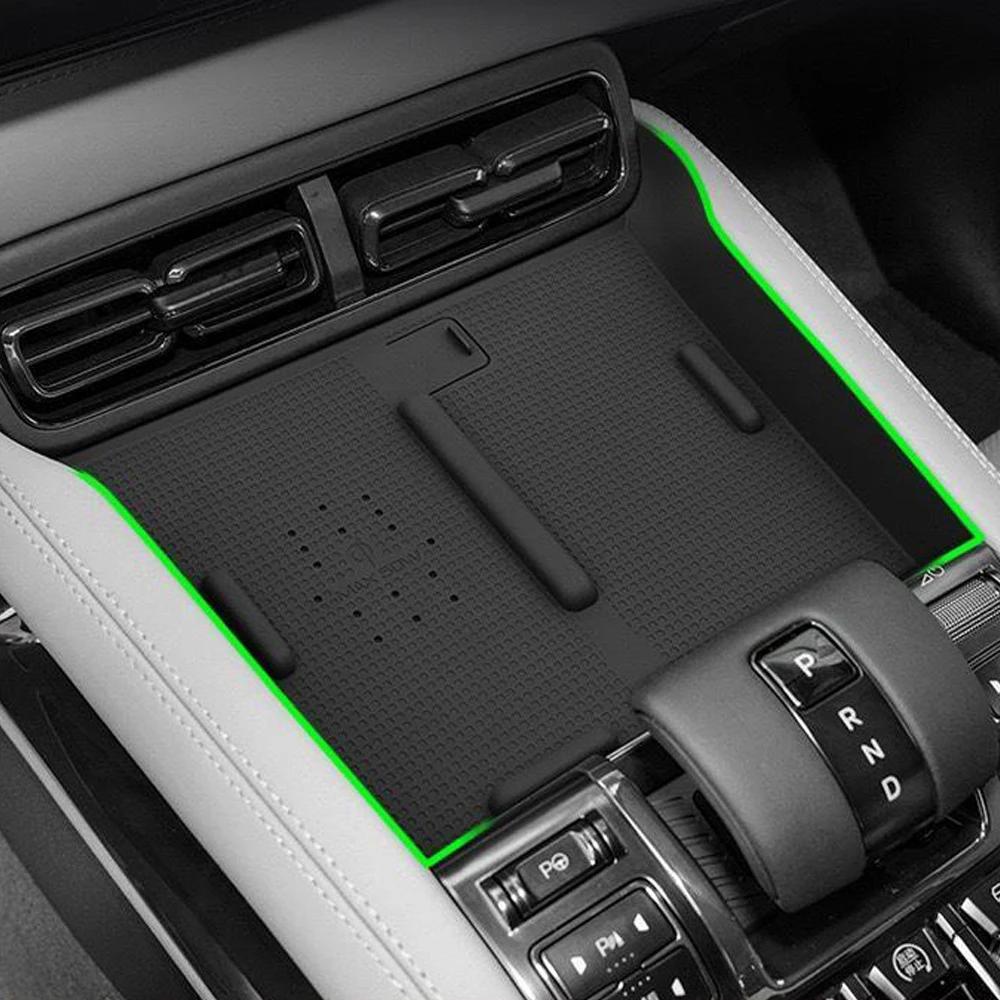 Для BYD Leopard 5 2023 2024 Силиконовый Автомобильный Беспроводной Зарядный Противоскользящий Коврик Контрольная Чаша Подстаканник Коробка Авто
