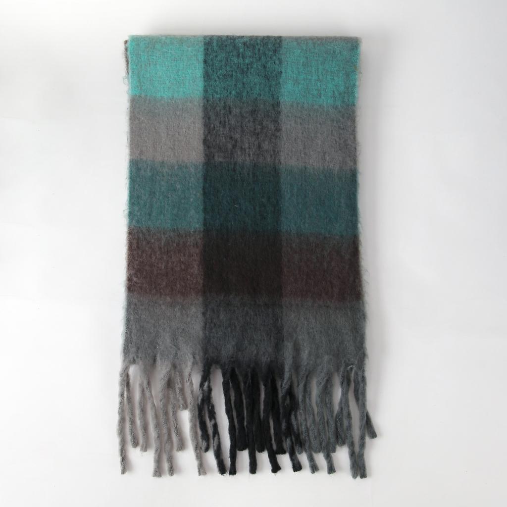 Tonglu Plaid Scarf New Imitation Cashmere Mohair Autumn and Winter Women's Warm Shawl