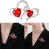 Colorful Love Heart Shaped Rhinestones Brooch Accessory for Women Unisex Valentines Day Banquet Party Fashion Pin