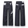 Mens Straight Leg Jeans Relaxed Fit Color Block Polka Dot Casual Streetwear Pocket Pants