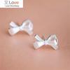 Piercing Handmade Bowknot Stud Earring Silver Color Earrings For Women Gift Jewelry Pendientes Mujer Eh652