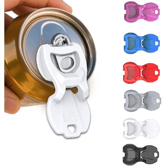 6-Pack Soda Can Openers & Soda can lids, Drink Protector aps, Fits All Standard Soda & Beer Cans | Parties, BBQ, Camping, Outdoor Work, 6 Bright