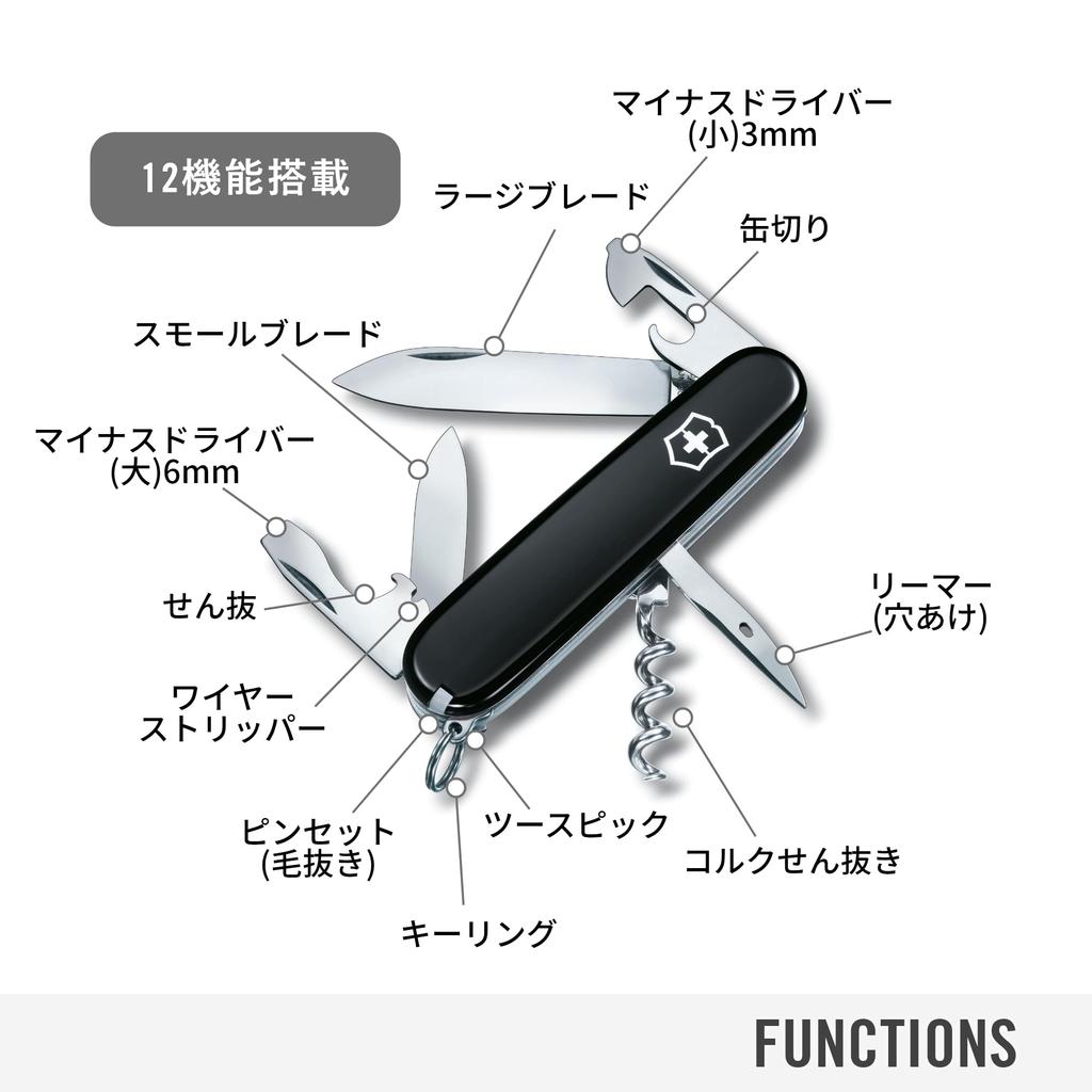 VICTORINOX Spartan Black Swiss Army Knife Многофункциональный нож Товары для предотвращения стихийных бедствий на открытом воздухе Штопор с плоской отверткой Оснащен