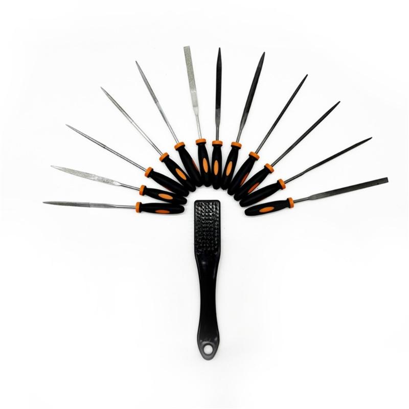 Прочный набор напильников из 13 предметов со щеткой для чистки Полный набор напильников со щеткой для чистки для разнообразных нужд придания формы материалам