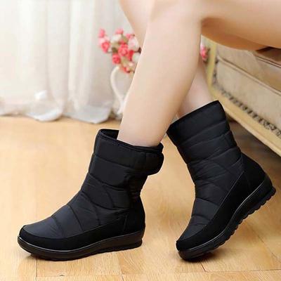 Женские зимние теплые сноубутсы с подкладкой из искусственного меха, водонепроницаемые ботинки до середины щиколотки, нескользящая уличная обувь, женские туристические ботинки для хайкинга и спорта