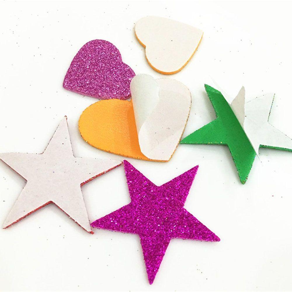 Mixed Size Color Star Heart Shapes Foam Glitter Party Stickers Wedding Decoration