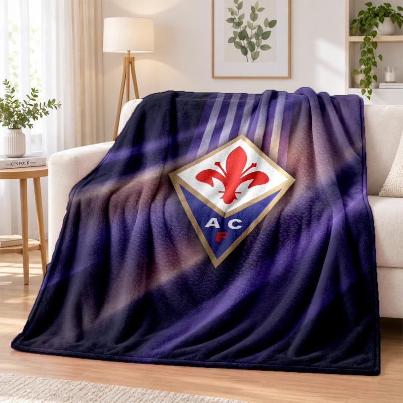 Fiorentina FC Printed Flannel Blanket Warm Comfort Bed Throw For Indoor Home Decoration