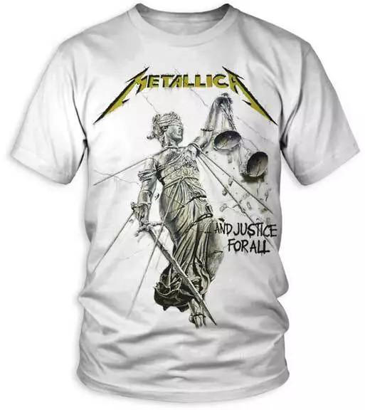 METALLICA CD обложка И СПРАВЕДЛИВОСТИ НЕТ Официальная БЕЛАЯ РУБАШКА MED Новый молниеносный убийца Унисекс Футболка