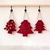Polyester Christmas Tree Drawstring Gift Bag with Pom Poms Bell Decor Reusable for Xmas Gift Wrapping Supplies